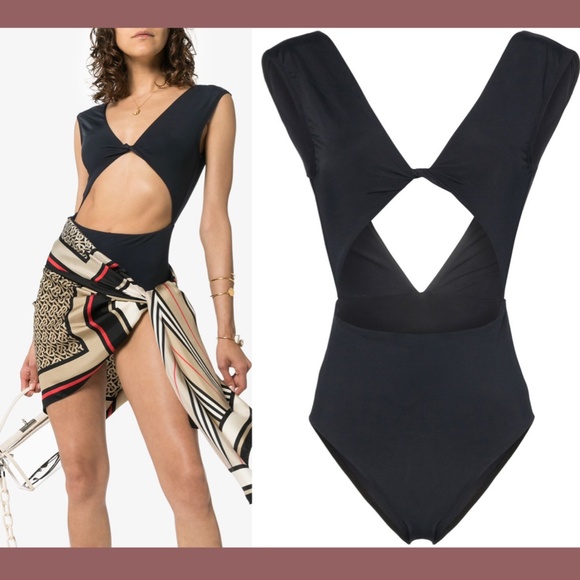 NEW $260 Beth Richards Twist One-Piece Swimsuit in Black [SZ Large‎ ] - Picture 2 of 12